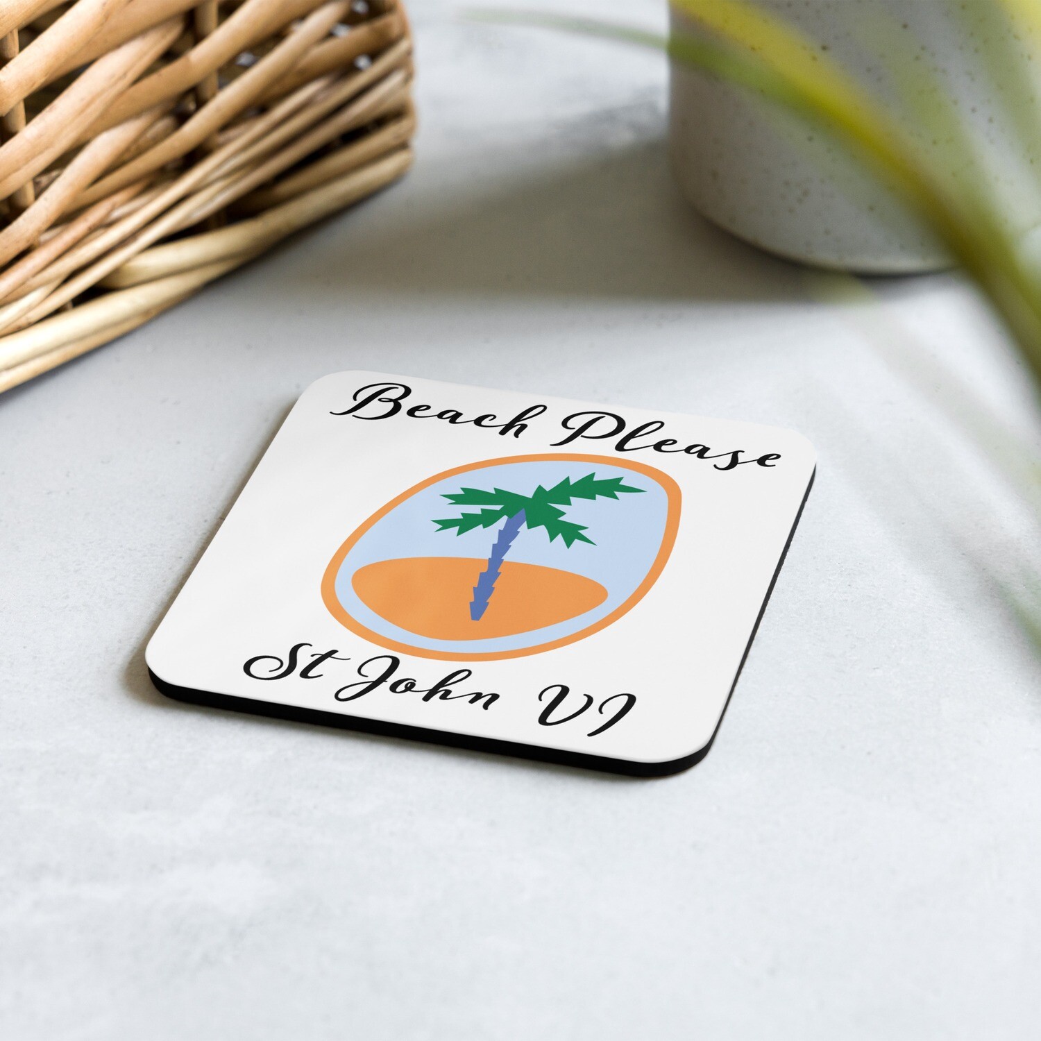 Cork-back coaster